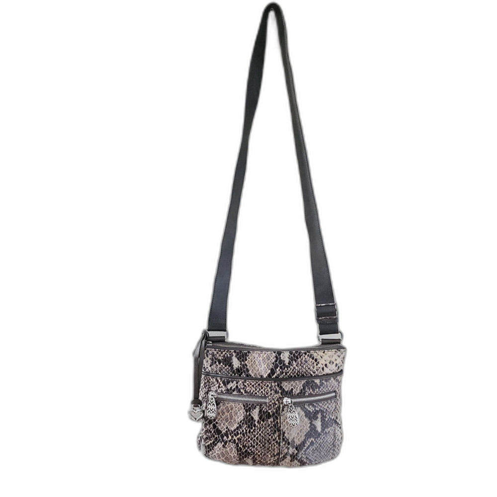 Brighton Faux Python Snakeskin Handbag Crossbody - image 2